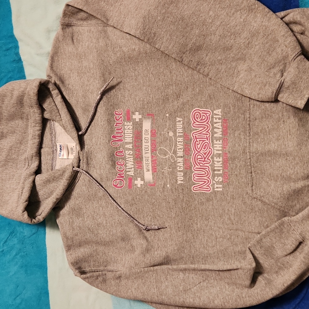 Gray "Nurse" Hoodie, Medium